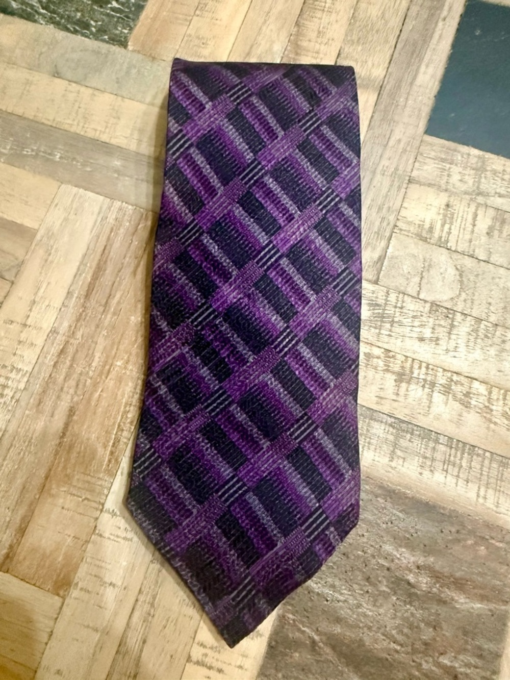 Vintage KOLTE Italy Designer Silk Tie - Purple Sartorial Noir